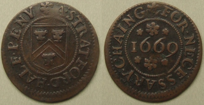 Stratford-upon-Avon, 1669 borough issue halfpenny